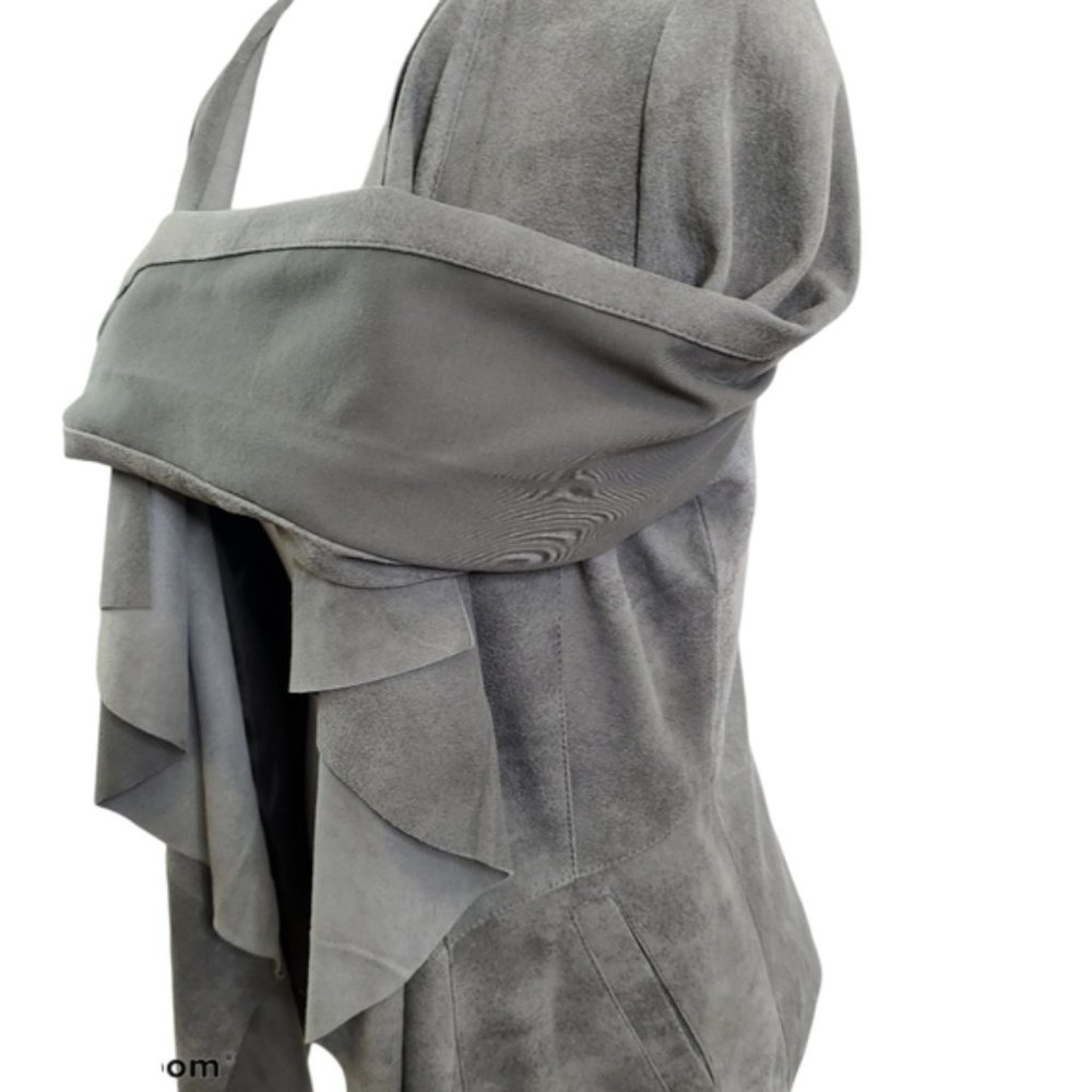 Real Suede Open Front Waterfall Jacket - Picture 3 of 5